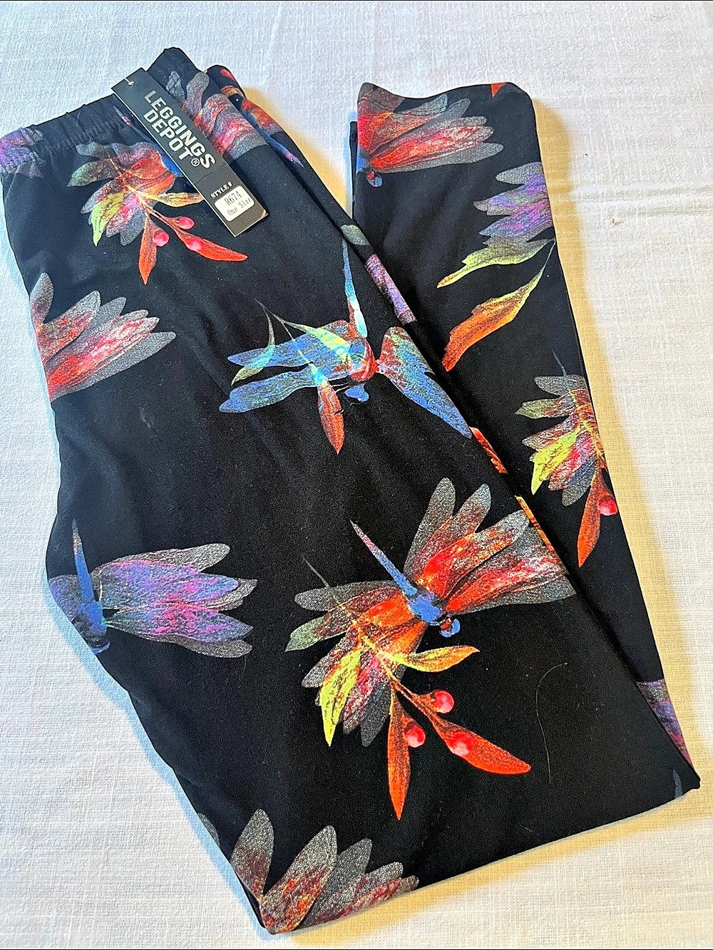 Leggings Depot R674 Printed Leggings R674 Floral Black & Multicolor Leggings NWT